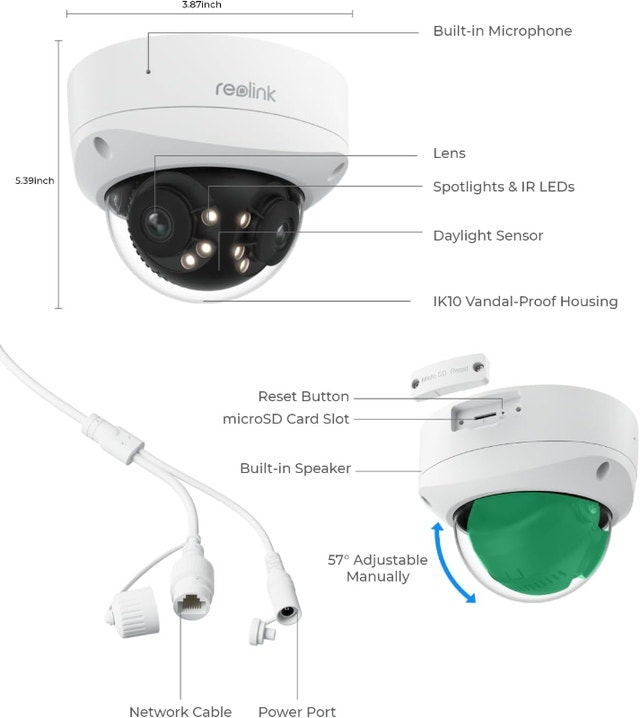 NEW Panoramic Dual-Lens UHD POE Night Vision Security Camera - photo 2