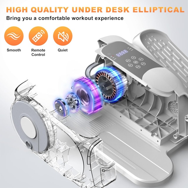 Under Desk Elliptical Seated Pedal Exerciser w/Remote 12 Speeds - photo 5