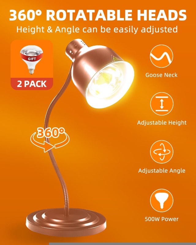 NEW Food Heat Lamp for Catering & Buffet Rapid Heating + 3 bulbs - photo 2