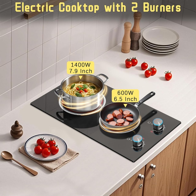 NEW 2 Burner Electric Cooktop Countertop Stove Top 12” w/Timer - photo 4