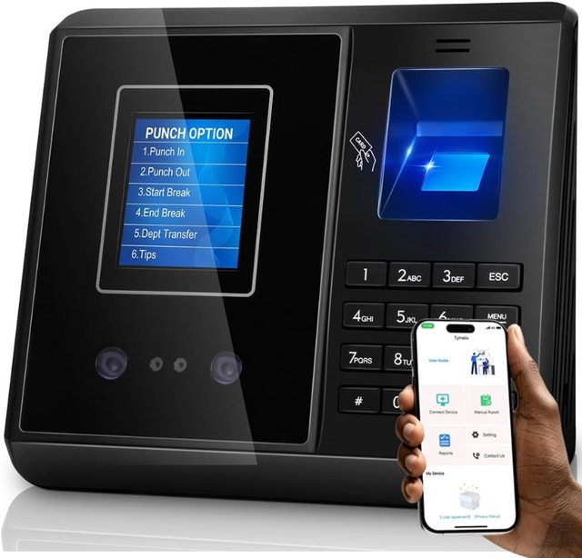 NEW Time Clock Face, Card, Fingerprint Attendance No Fee