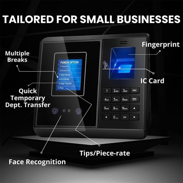 NEW Time Clock Face, Card, Fingerprint Attendance No Fee - photo 2