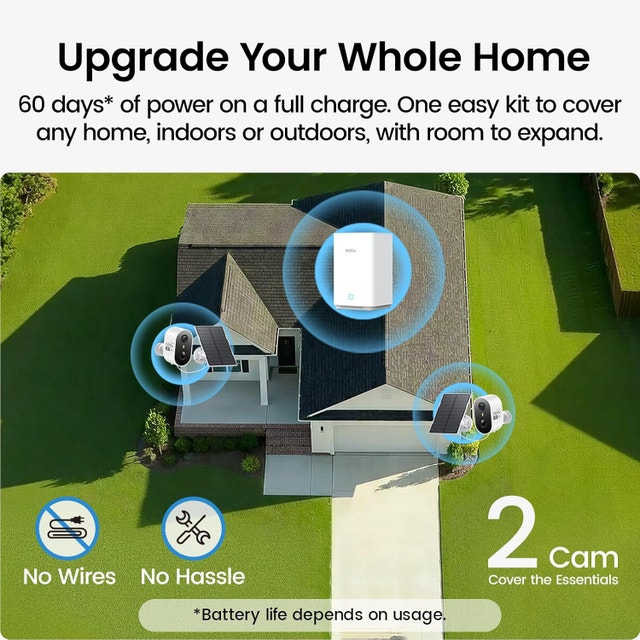 NEW 2 Security Cameras Outdoor Wireless Solar Color Night Vision - photo 5