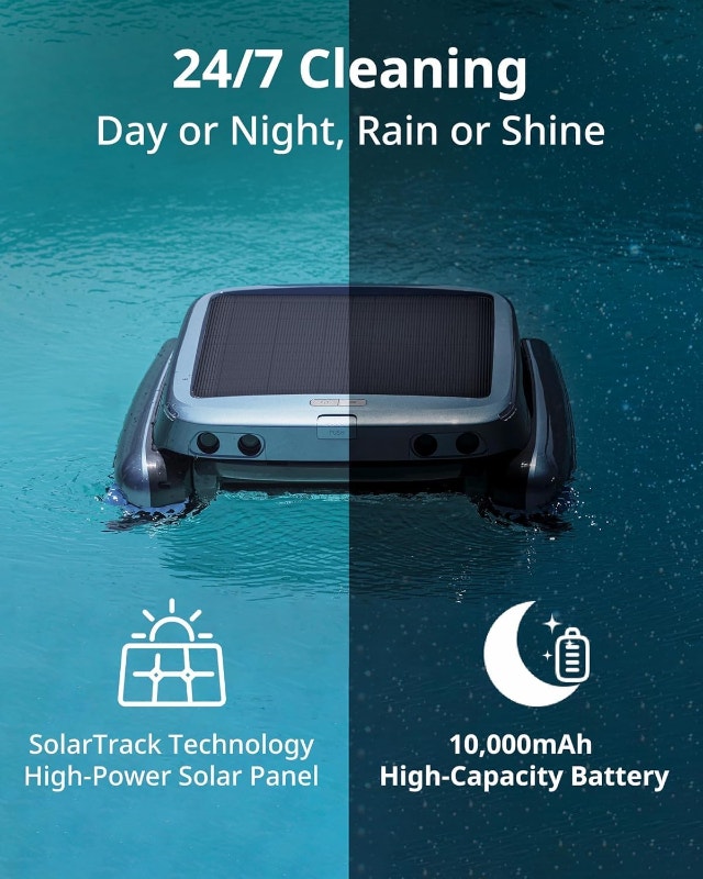 NEW Solar Pool Skimmer Surface Cleaning Robot