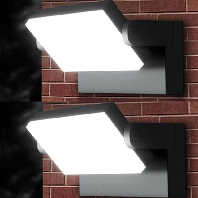 NEW Outdoor Security Wall Lights x2, 360° rotatable, 6000K, 40W