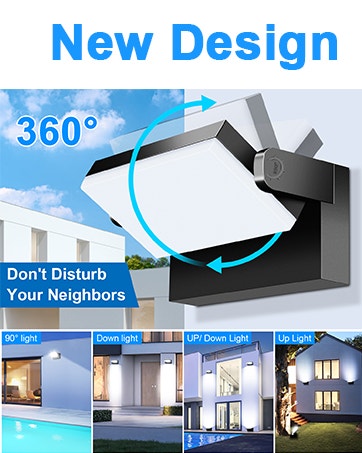 NEW Outdoor Security Wall Lights x2, 360° rotatable, 6000K, 40W - photo 2
