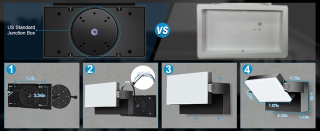 NEW Outdoor Security Wall Lights x2, 360° rotatable, 6000K, 40W - photo 5