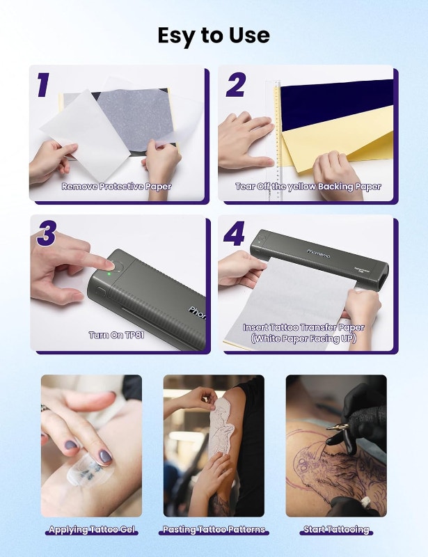 NEW Wireless, Inkless Thermal Tattoo Stencil Printer A4 8.5X11" - photo 3
