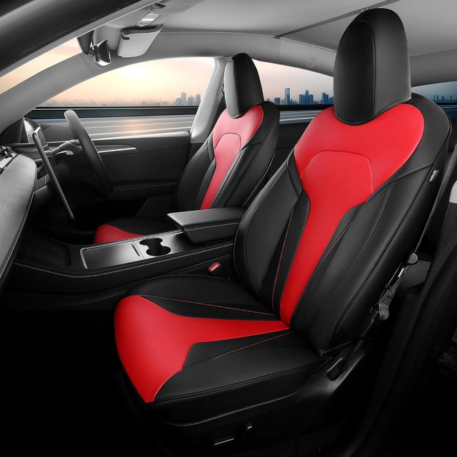 NEW Tesla Model Y 2020-24 7-Seater Seat Covers 3 Rows (BlackRed) - photo 2