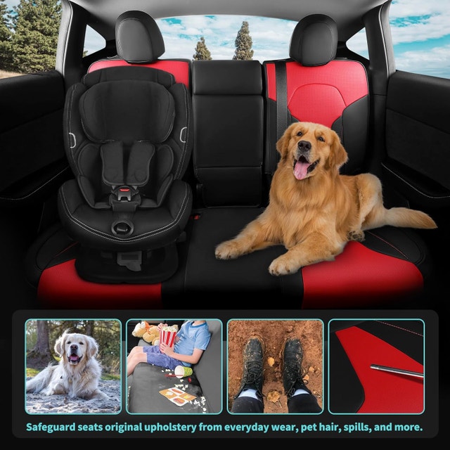 NEW Tesla Model Y 2020-24 7-Seater Seat Covers 3 Rows (BlackRed) - photo 3