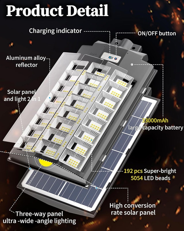 NEW Outdoor Solar Street Light Wide Angle 680000 LM - photo 3
