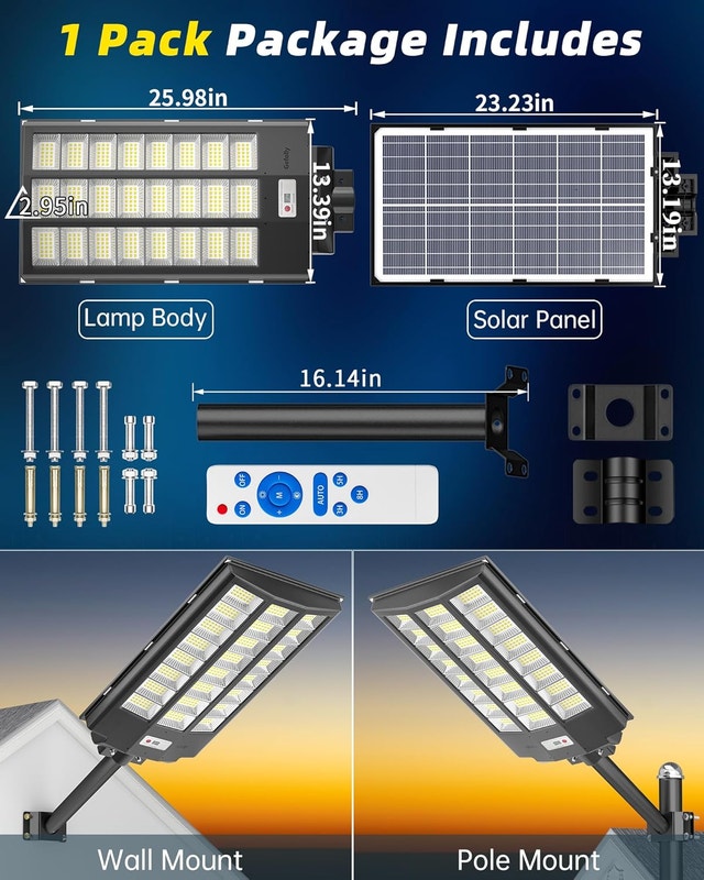 NEW Outdoor Solar Street Light Wide Angle 680000 LM - photo 5
