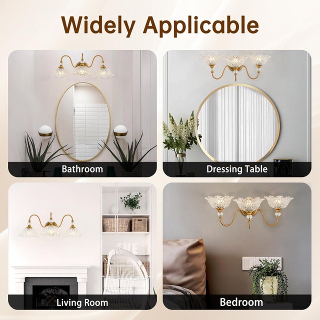 NEW Vintage Bathroom Vanity Light, Vintage Matte Antique Brass - photo 4