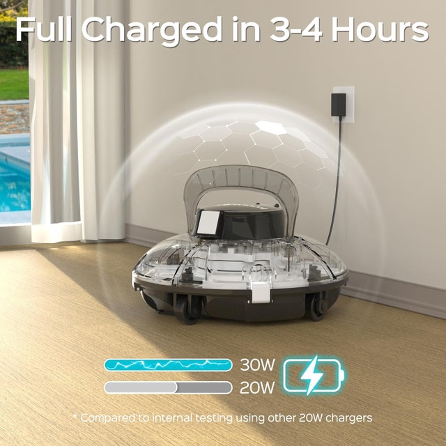NEW Cordless Robotic Pool Vacuum 75 min Runtime, Self-Parking - photo 2