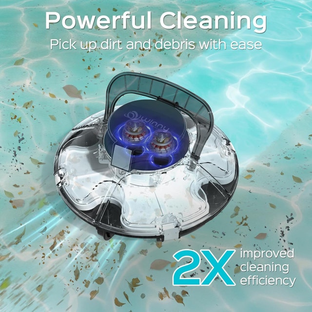 NEW Cordless Robotic Pool Vacuum 75 min Runtime, Self-Parking - photo 3