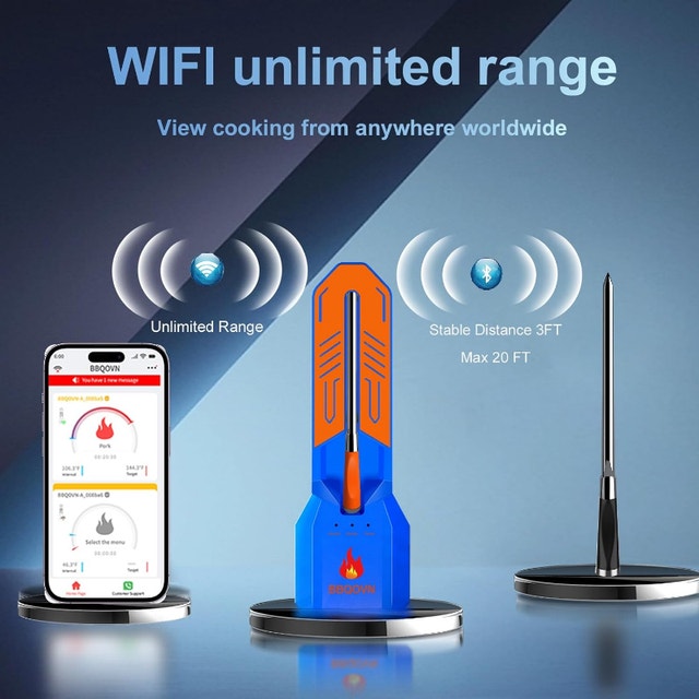 NEW Unlimited Range Remote WiFi Meat Thermometer 7 Sensors - photo 3