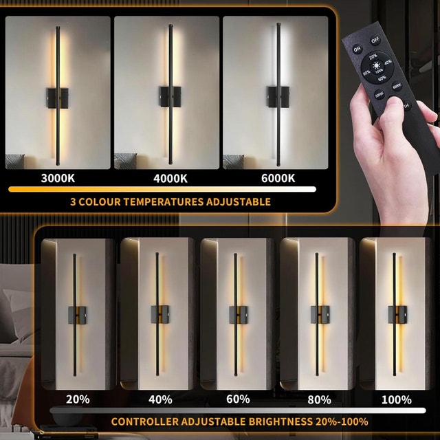 NEW Battery Wireless Remote Control Dimmable Wall Sconces 2 pack - photo 3