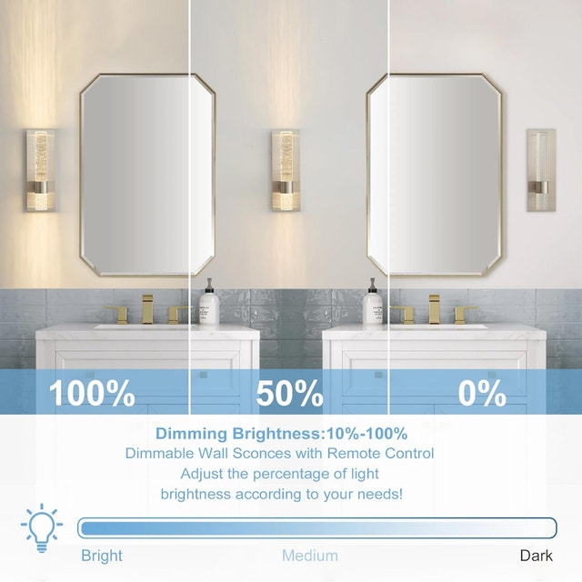 NEW Indoor LED Wall Sconce Acrylic Crystal Wired Light (nickel) - photo 3