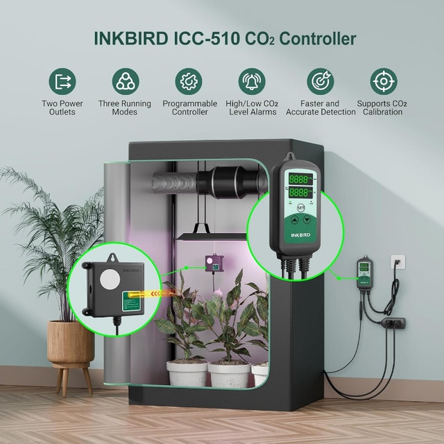 NEW Smart CO2 Carbon Dioxide Controller w/Alarms 2 Outlets & Fan - photo 4