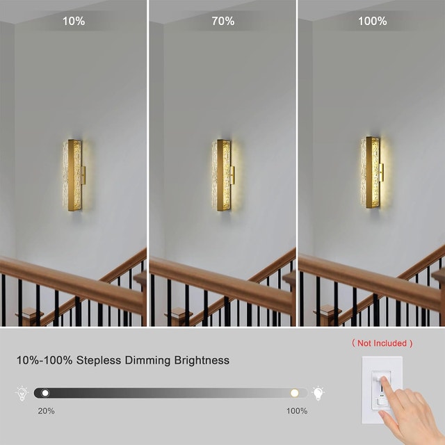 NEW Indoor Wall Sconce 18” 4000K Stepless Dimming, Ripple Effect - photo 5