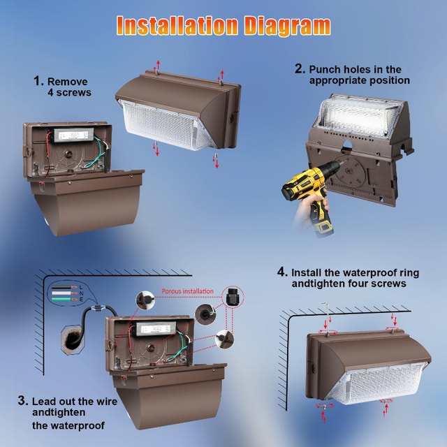 NEW Outdoor Security Wall Light 150W LED Dusk to Dawn IP65 5000K - photo 3