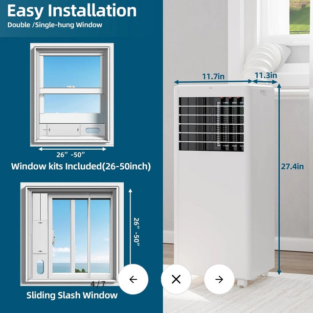 NEW 8000 BTU Air Conditioner+Dehumidifier Up to 350 sq.ft. BLACK - photo 3