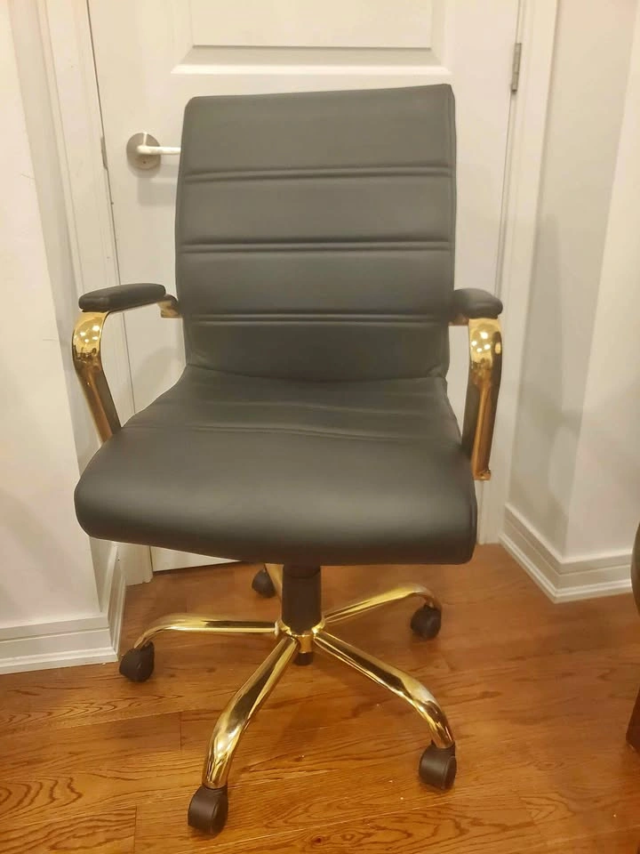 6 Modern Black & Gold Executive Office Chairs