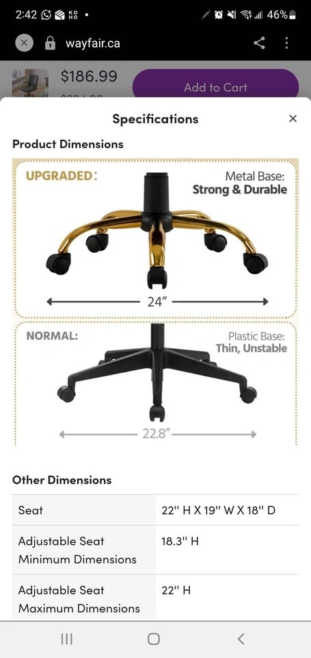 6 Modern Black & Gold Executive Office Chairs - photo 3