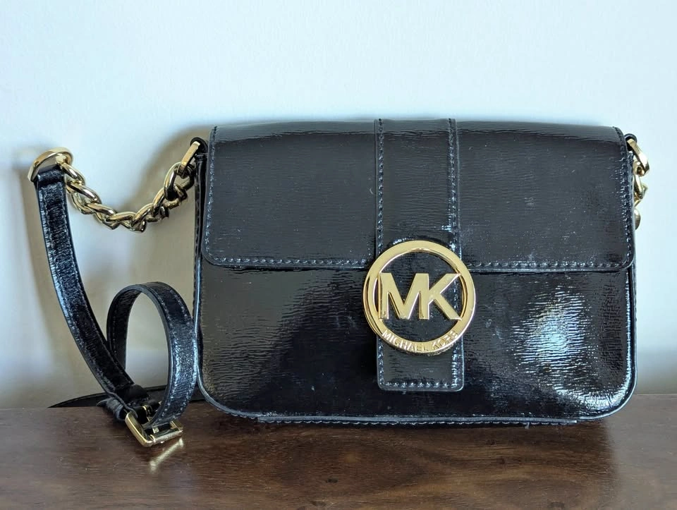 Michael Kors Black Patent Leather Crossbody Bag