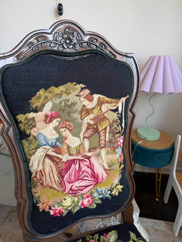 Vintage Needlepoint Accent Chair - French Provincial Style - photo 4