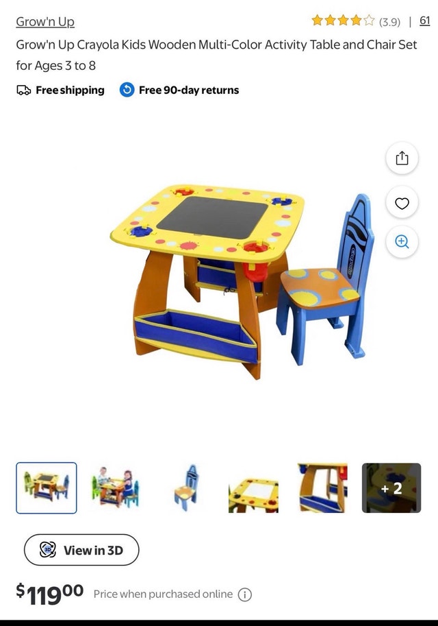 Crayola Kids solid Wood Activity Table and Chair Set