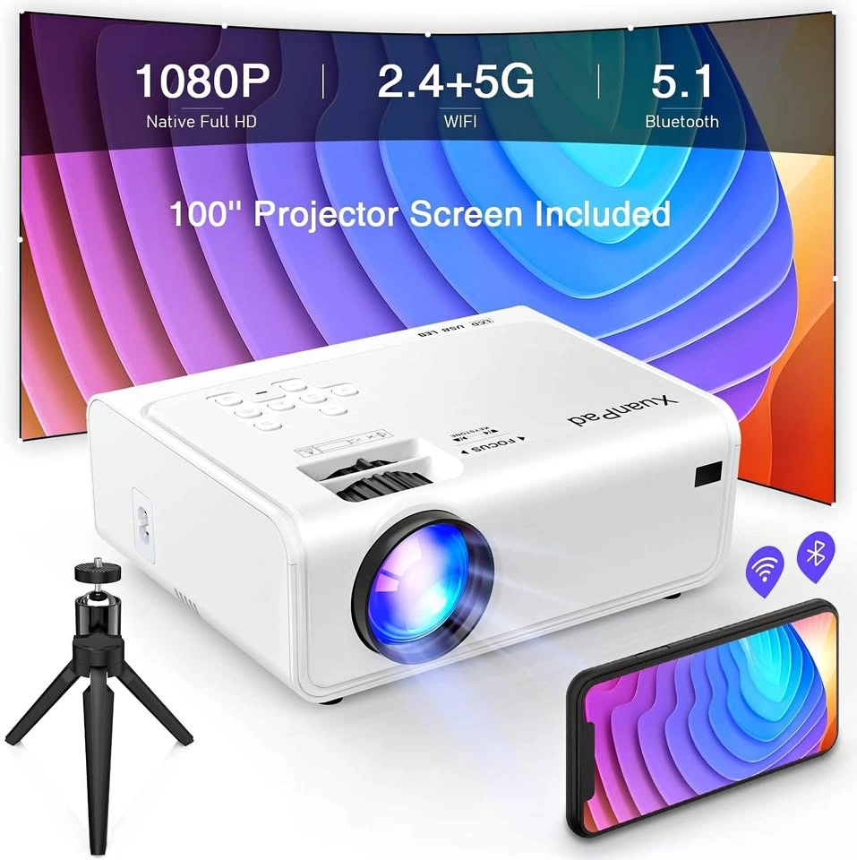 XuanPad Projector, Native HD 1080P 5G WiFi Bluetooth