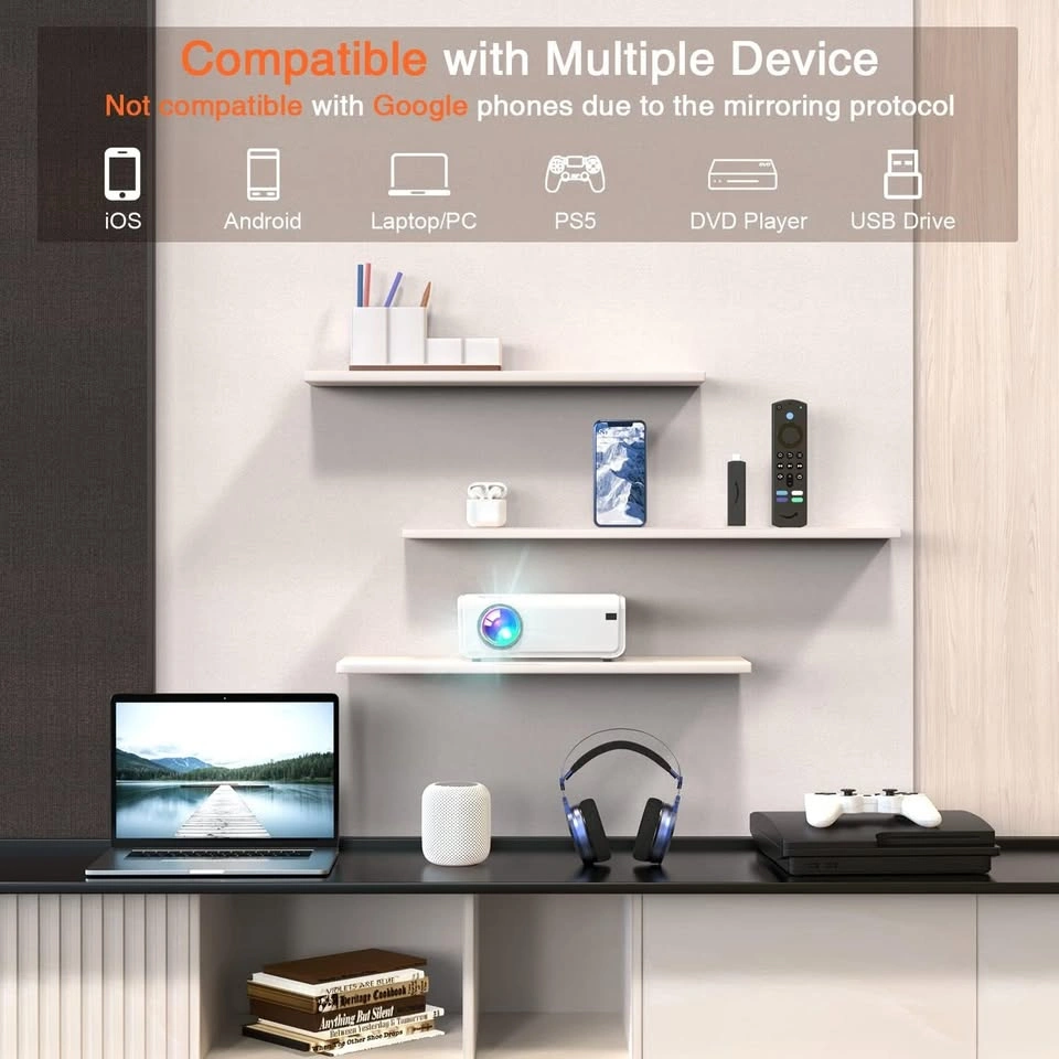 XuanPad Projector, Native HD 1080P 5G WiFi Bluetooth - photo 3