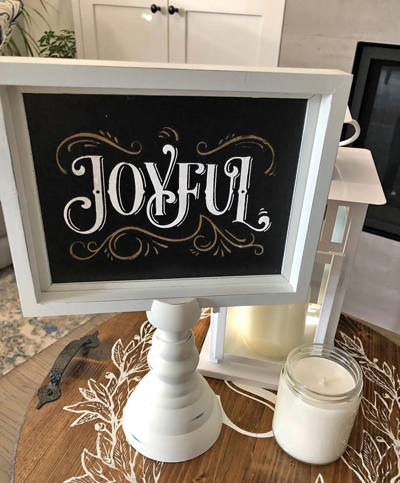 Joyful Sign on stand