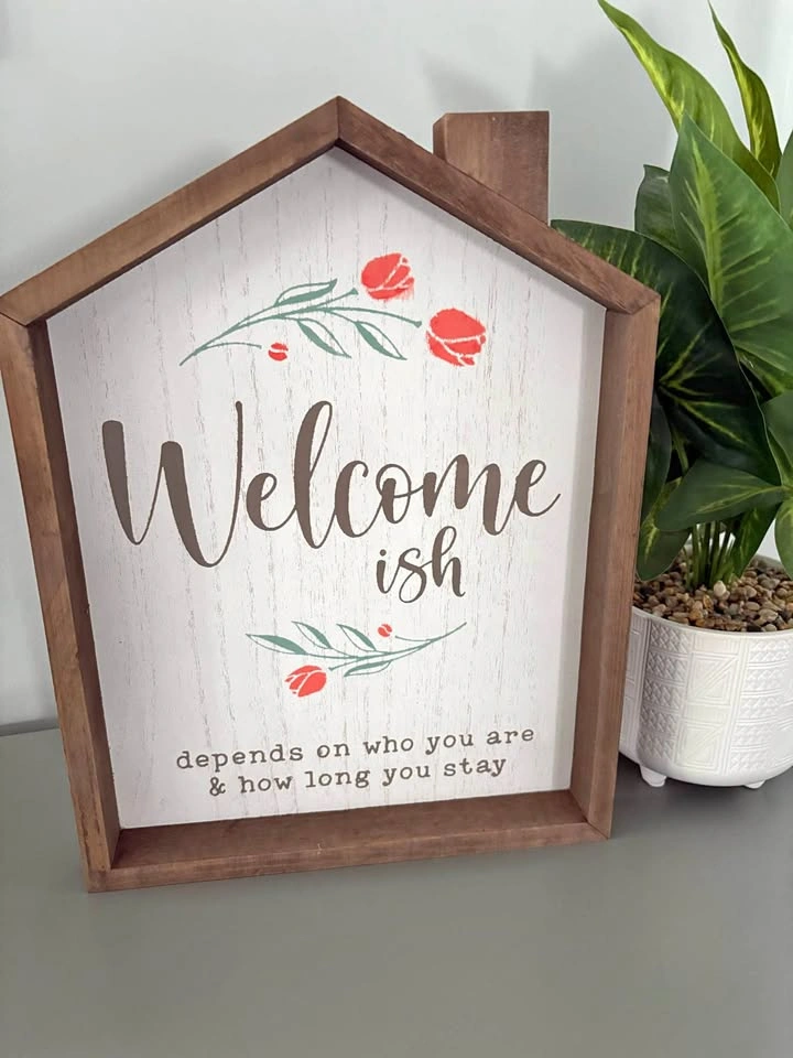House shaped sign