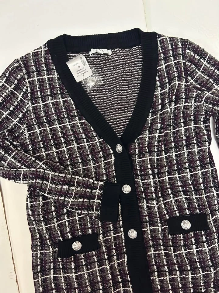 BNWT Black & White Tweed Cardigan – Size S - photo 2