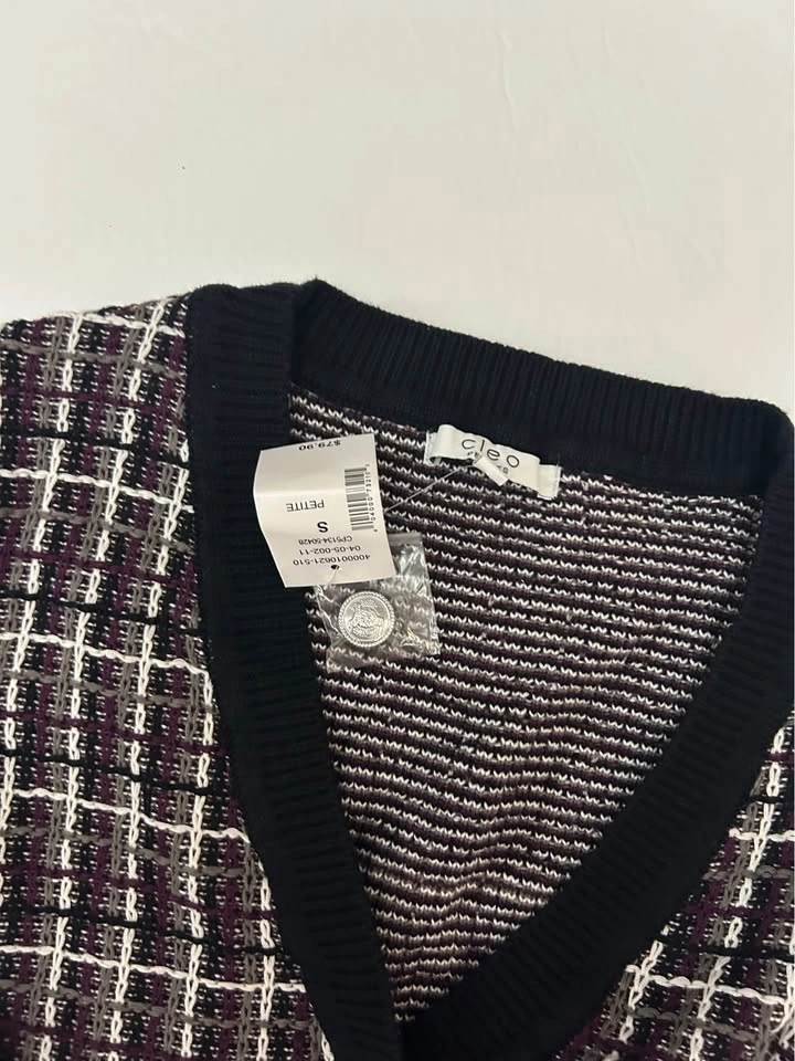 BNWT Black & White Tweed Cardigan – Size S - photo 3