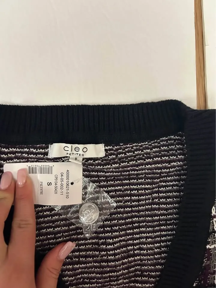 BNWT Black & White Tweed Cardigan – Size S - photo 4