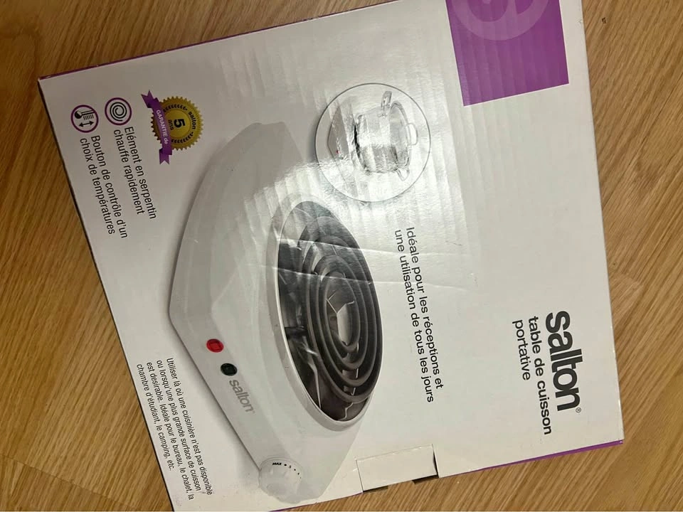 Salton Portable Electric Single Burner Hot Plate (New in Box)