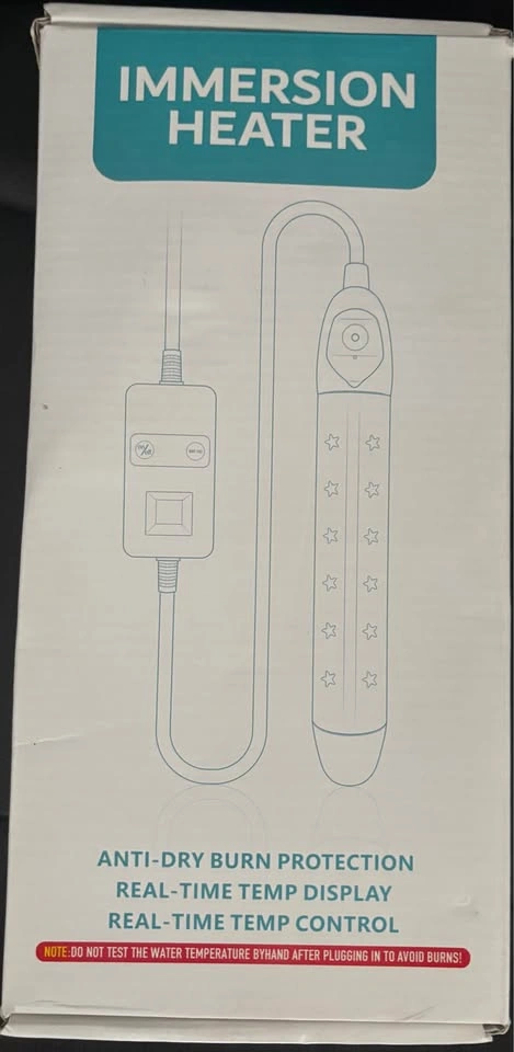 Immersion Water Heater — Anti-Dry Burn Protection — New - photo 2