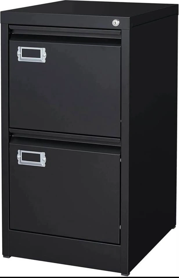 Locked 2-Drawer Metal File Cabinet, Vertical - photo 3