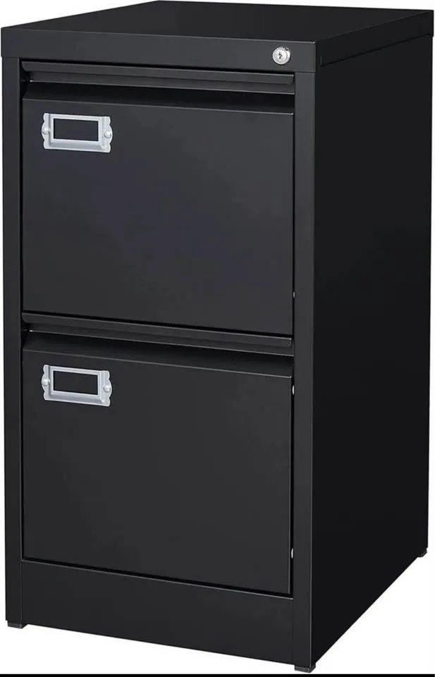 Locked 2-Drawer Metal File Cabinet, Vertical - photo 3