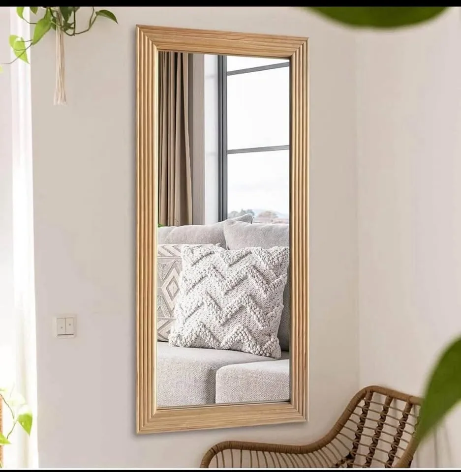 DAOYIJIAJU Rustic Wooden Framed Mirror (36x24")