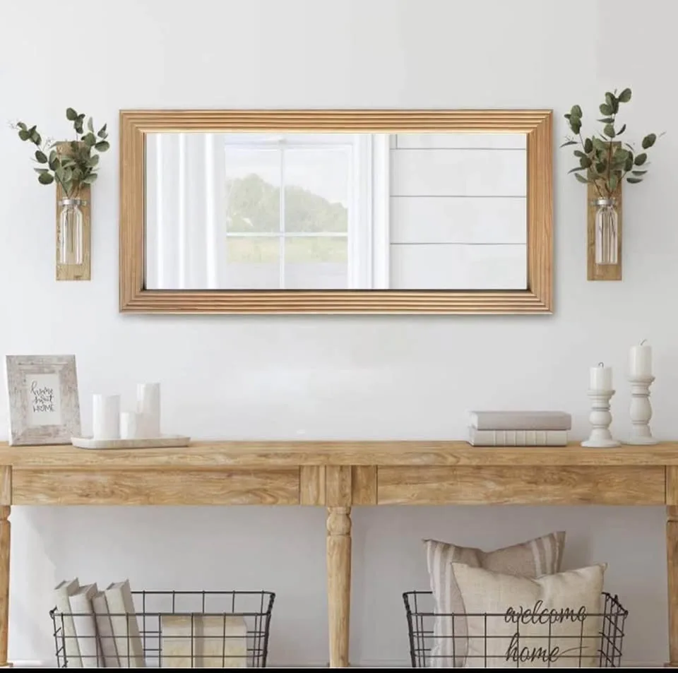 DAOYIJIAJU Rustic Wooden Framed Mirror (36x24") - photo 4