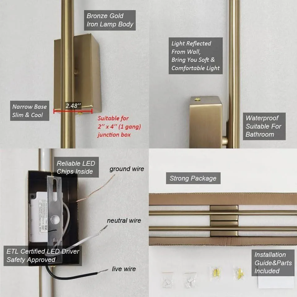 Gold Wall Sconce 32" 2-Pack - photo 4