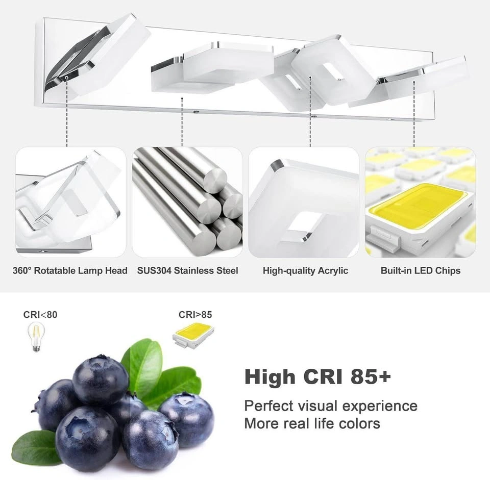 Chrome 4-Light Vanity LED Fixture - photo 4