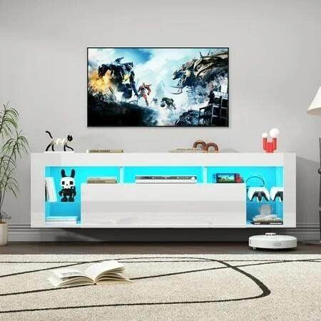 ChVans Floating TV Stand for 75" TV, White - photo 3