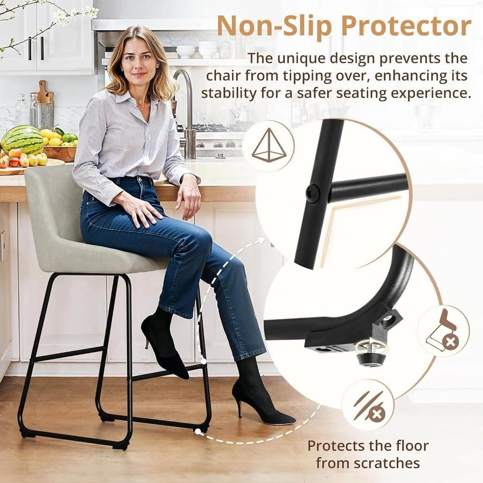 2 LUE BONA 26" Counter Bar Stools, Set of 2 - photo 4