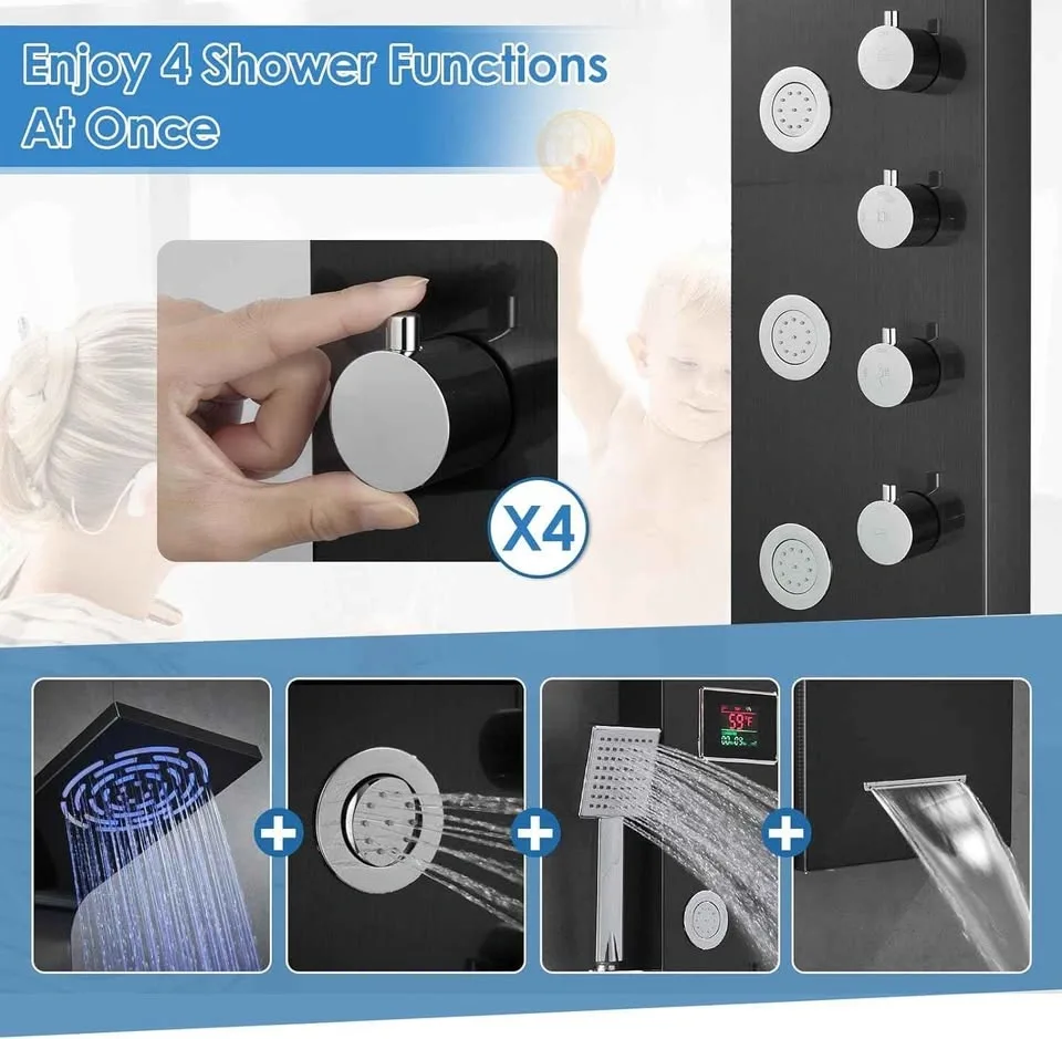 Rovate Rainfall Waterfall Shower Panels Tower - photo 2