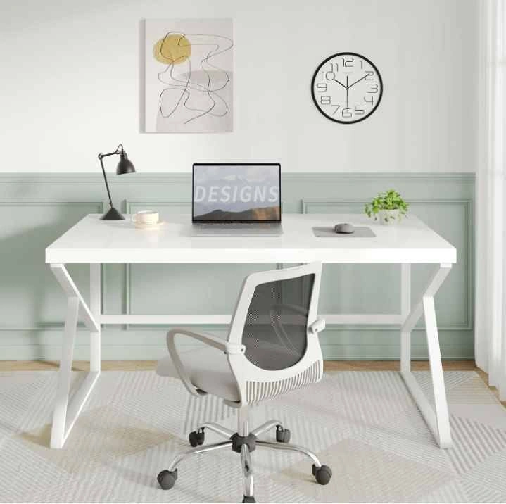 HSH White Computer Desk, Modern Wood Home Office Desk - photo 4